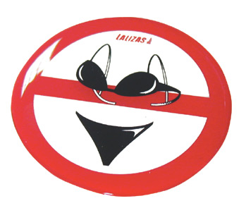 ADHESIVO: PROHIBIDO BAÑADOR