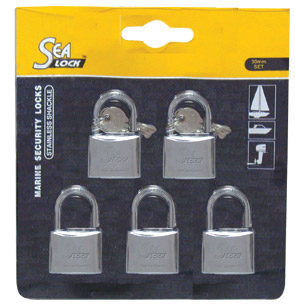 SET 5 CANDADOS 30MM. MISMA LLAVE SEALOCK