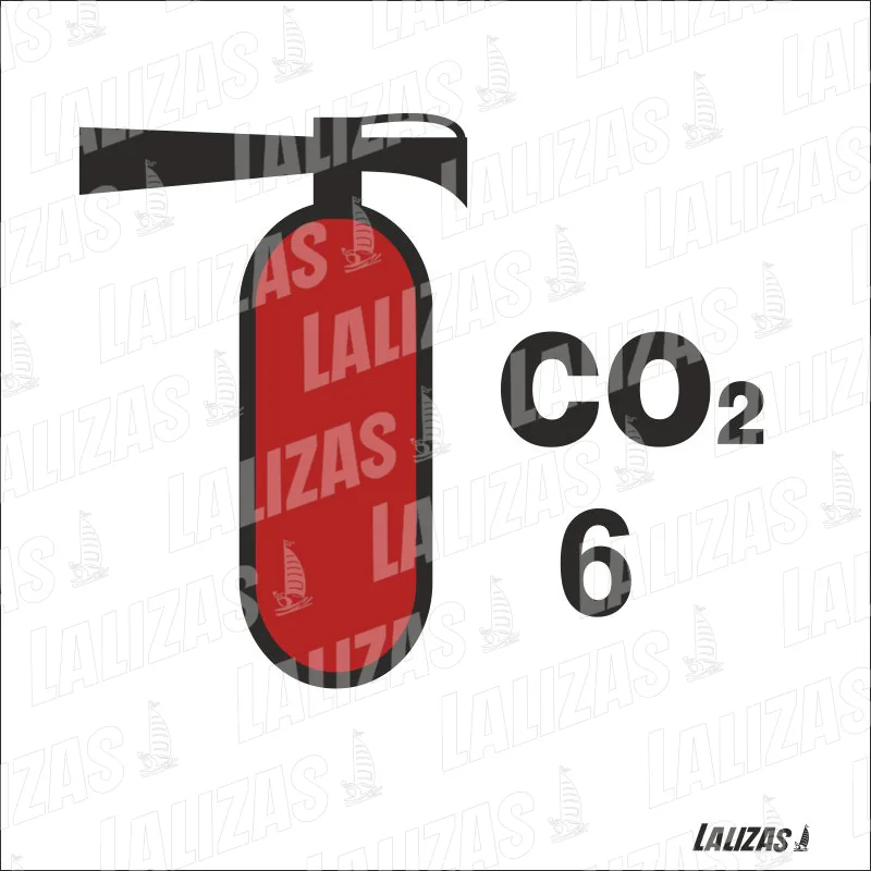 ADHESIVO: EXTINTOR CO2 DE 6KGRS. IMO