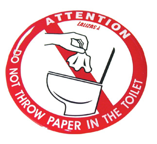 ADHESIVO: NO TIRAR PAPEL AL WC
