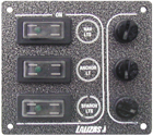 PANEL ESTANCO CON 3 INTERRUPTORES INOX.