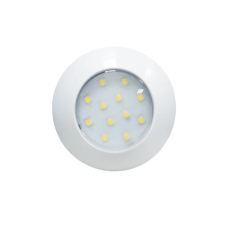 PLAFON 6 LEDS 12/24V.REDONDO BLANCO