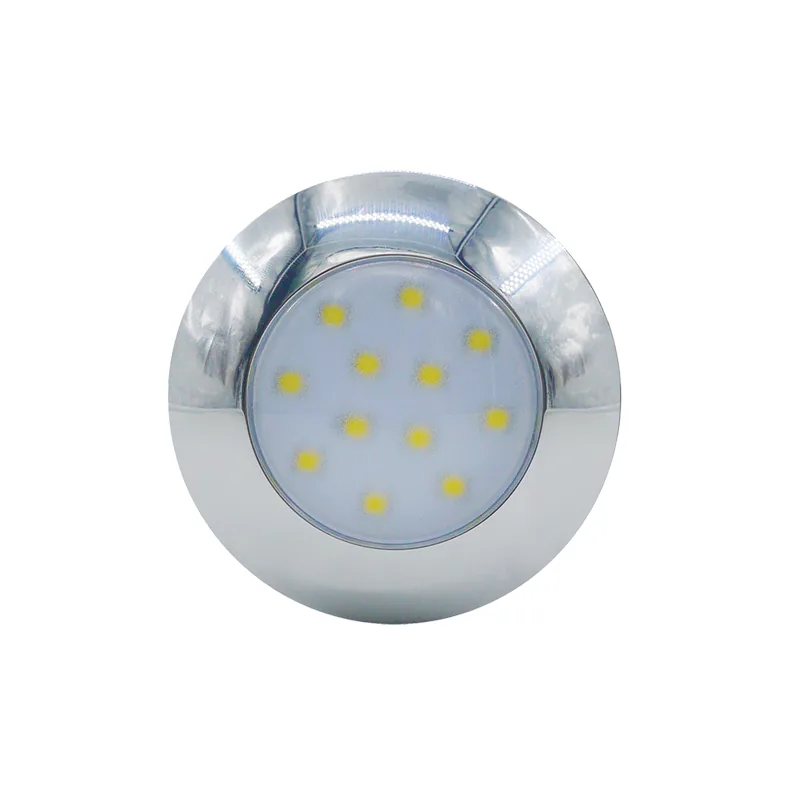 PLAFON 6 LEDS 12/24V.REDONDO CROMADO