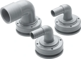 Racor para tubo 38 mm, curvo p/tanque flexible