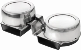 Bocina elec.doble 12 V, a/INOX.tono alto/bajo