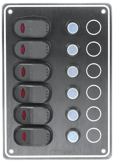 Panel 6 interruptores negro