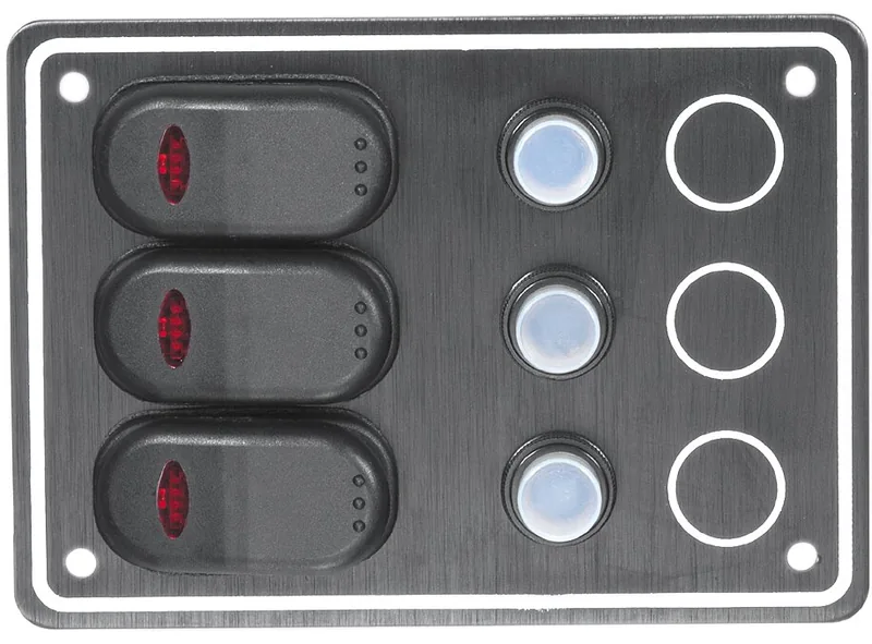 Panel 3 interruptores negro
