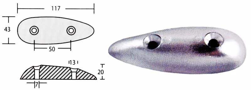ANODO TIPO PEZ 120MM