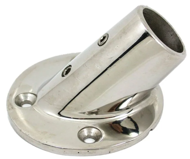 Base inox. 45º 22 mm.