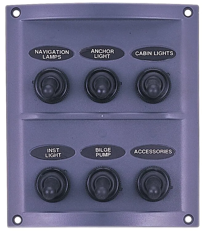 Panel 6 interruptores negro