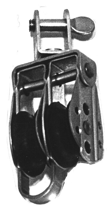 Polea doble a. inox giratoria con arraigo