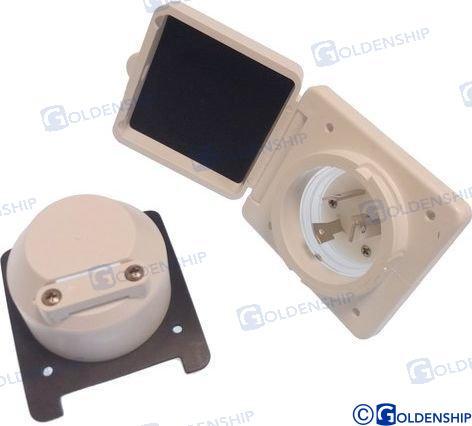 Base empotrable 220V.30AMP.CON tapa