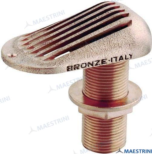 Pasacasco bronce 1 1/4" con rejilla