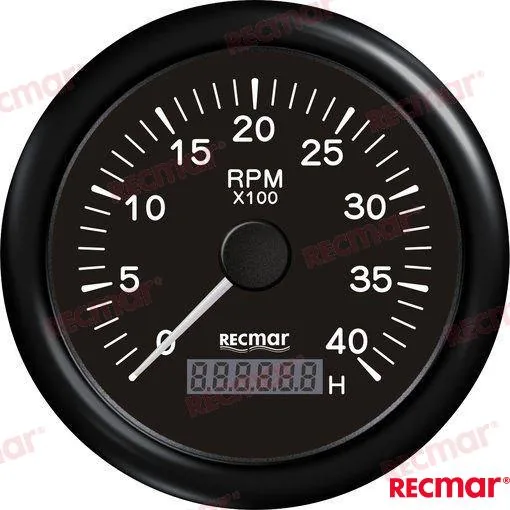 Tacometro 4000RPM.NEGRO con cuenta horas