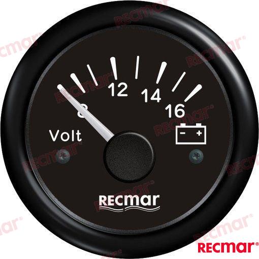 Voltimetro 8-16V. -negro-