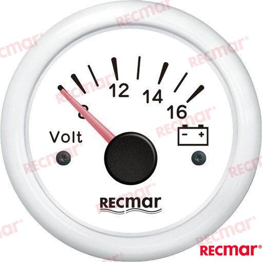 Voltimetro 8-16V. -blanco-