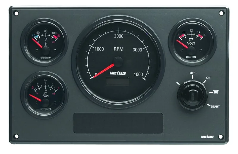 Panel motor VETUS MP34 12 V con instrumentos negros