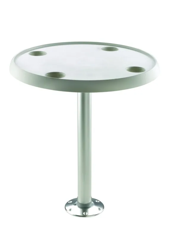 Mesa redonda fija VETUS 60 cm pie desmontable aluminio